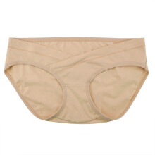 Cotton U-shaped Low Waist Pregnant Underpants (Fleshcolor, M)