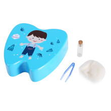 Houten Baby Tandkistje Blauw Organizer