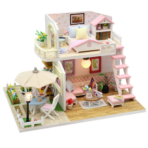 DIY 3D Houten Poppenhuis Gift 1