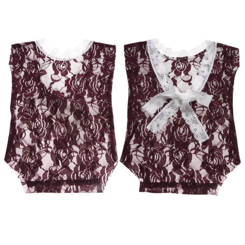 Neugeborenes Mädchen Spaghetti-Träger-Lace-Romper 1