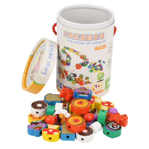 Colorful Wooden Beads Stringing Toy
