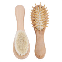 Baby-Haarkamm-Set aus Holz mit Ziegenhaar für Neugeborene