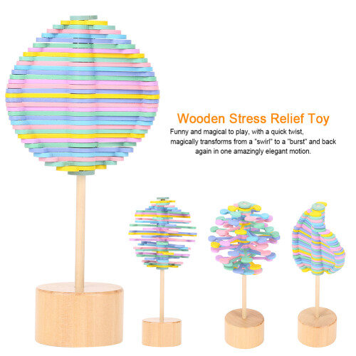 Stressabbau Holz-Drehtoy (Macaron), Kinder/Erw. 1