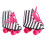 18 inch Doll Roller Skates Black White Stripe 3