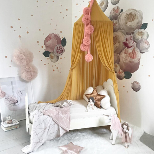 Pink Hanging Flower Ball Mosquito Net 1