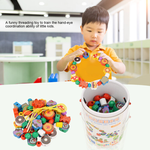 Colorful Wooden Beads Stringing Toy 1
