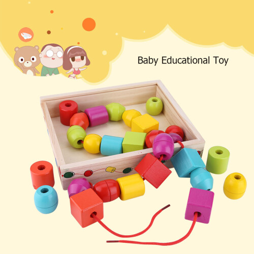 Wooden Beads Threading Toy for Babies 2