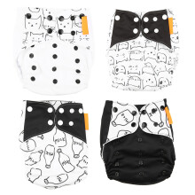 4pcs/set Reusable Baby Cloth Diaper Cover Adjustable Newborn Nappy A