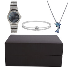 Watch Bracelet Necklace Women Jewelry Gift Set