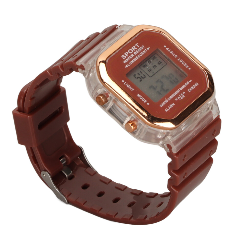 (Coffee) Children Electronic Watch Waterproof 0.5In Digital Sports Watch Green 667859200786