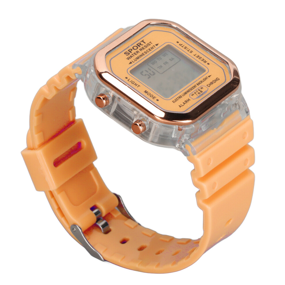 (Orange) Children Electronic Watch Waterproof 0.5In Digital Sports Watch Green Green,Orange 667859200779