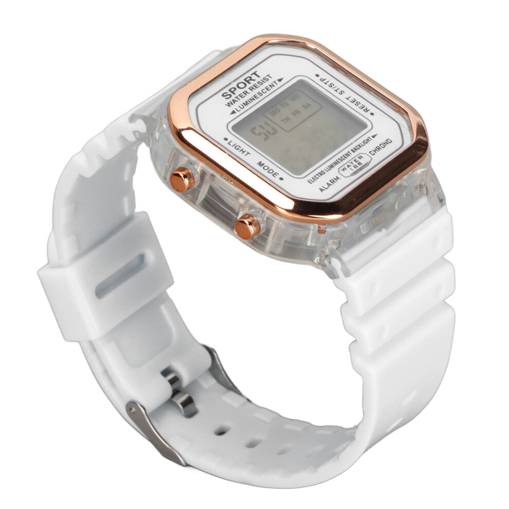 (White) Children Electronic Watch Waterproof 0.5In Digital Sports Watch Green White,Green 667859200762