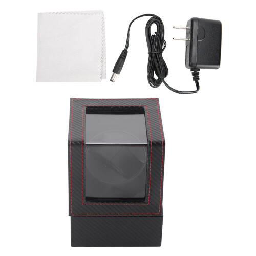 (US Plug) Automatic Watch Winder Carbon Fiber Display Storage Mechanical Watch