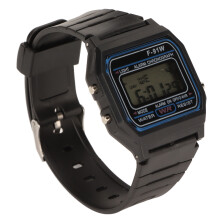 (Black) Children Electronic Watch Luminous Waterproof Digital Black