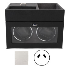 (AU Plug Grey) 2 Watch Winder Double Headed Vertical Light Adjustable Height Silent