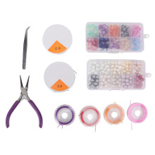 DIY Jewelry Kit Pliers Pearls Beads Thread Set with Box