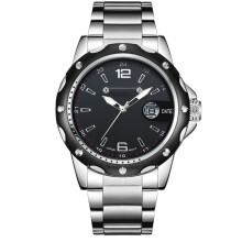 (Black) Men Watch Waterproof Alloy Quartz Date Display Black Birthday Gift