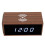 Digital Alarm Clock Wireless Charger LED Display Brown Keys 4