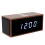 Digital Alarm Clock Wireless Charger LED Display Brown Keys 3