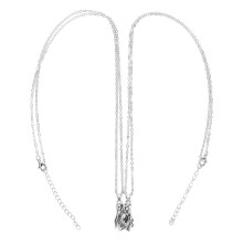 (Silver) 2pcs Exquisite Magnetic Shake Hand Necklace Gold Silver