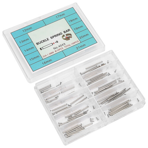 Metal Watch Band Strap 12-21MM Spring Bar Pins Kit 2