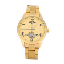 Fashion Automatic Men Round Dial Hollow Mechanical Casual Watch