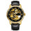 Men Watch Automatic Skeleton Leather Band Luminous 3ATM Black 2