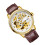 Men Watch Automatic Skeleton Diamond Leather Band Luminous 3ATM 3