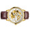 Men Watch Automatic Skeleton Diamond Leather Band Luminous 3ATM 4