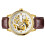 Men Watch Automatic Skeleton Diamond Leather Band Luminous 3ATM 5