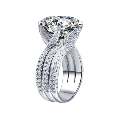 Ring US Size 8 Romantic 3 Karat 925 Silver Wedding Dating