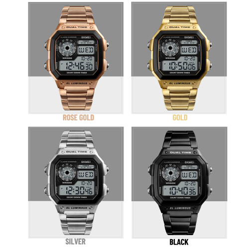 Men Digital Watch Stopwatch Countdown Alarm Luminous Watch 2