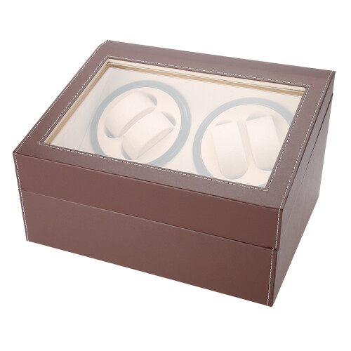 Automatic Watch Winder for 4 Watches (Brown) 2