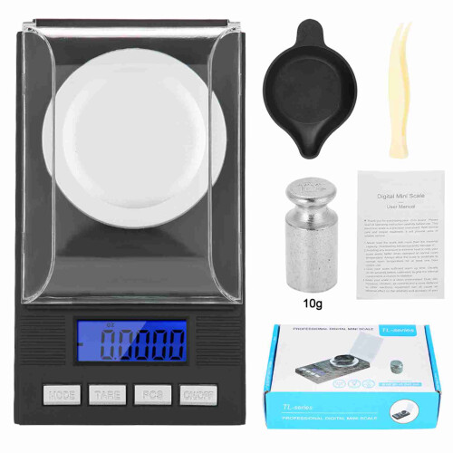Mini 0.001g Pocket Jewelry Scale 10g LED Display