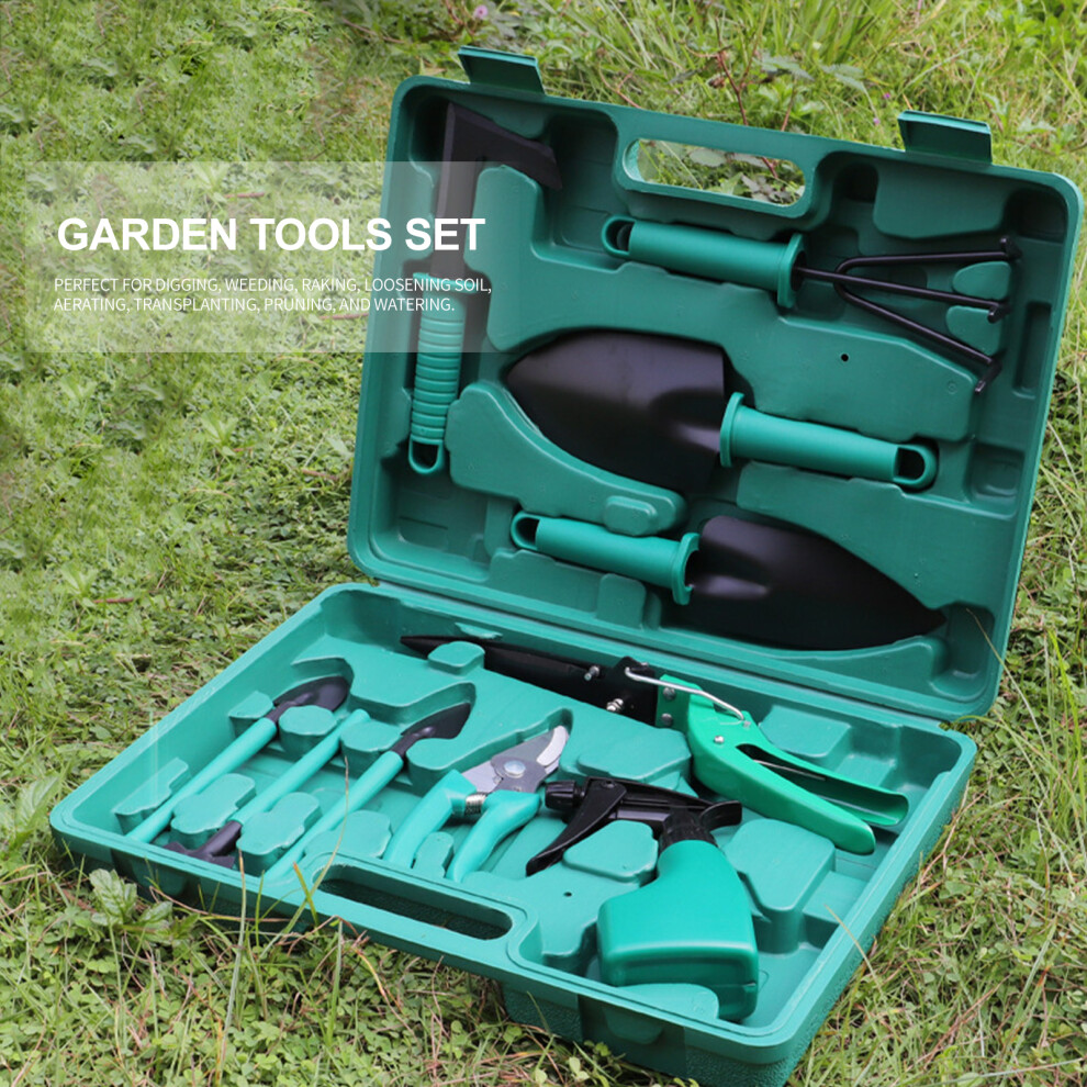 10PCS Garden Tools Set with Storage Case Shovels Trowel Rake Sprayer-image-OPC-PMMVDGT-NEW