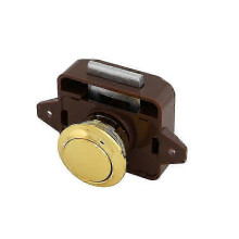(As show, One size) Push Button Cabinet Latch for Motorhome Camper Caravan (Brown Gold)