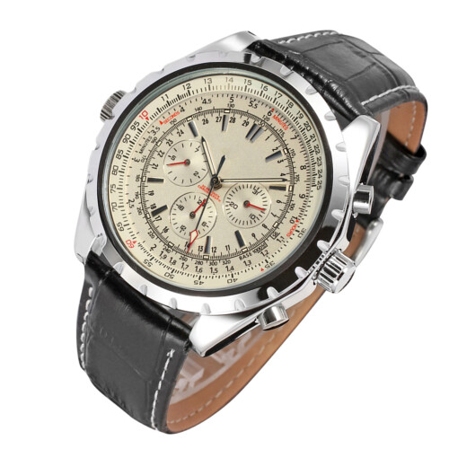 Men's Automatic Mechanical Watch Leather Strap Calendar Date 2