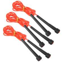 (red) 3Pcs PVC Quick Jumprope Indoor Fitness Red