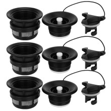 (black) 3Pcs Safety Air Valve with Filter Mesh for Inflatable Tent Boat Kayak