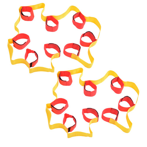 (8 people belt) 1 Pair Multiplayer Legged Fixed Belt Teamwork Game Toy 8 People 1