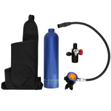 DEDEPU 1L Blue Aluminum Scuba Tank W/ Metal Secondary Valve
