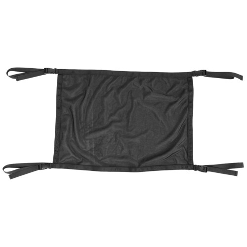 (Black) Black Polyester Webbing Ceiling Storage Bag Fixed Handle Net 1