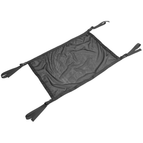 (Black) Black Polyester Webbing Ceiling Storage Bag Fixed Handle Net 2