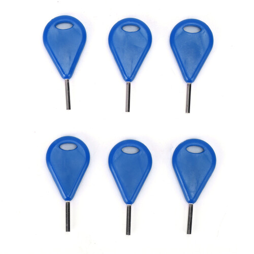 (Blue) 6 Pcs Surfboard Fin Hex Key Black