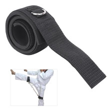 (Black 2D) Cotton Black Elastic Rope Ankle Thigh Cuff Fitness