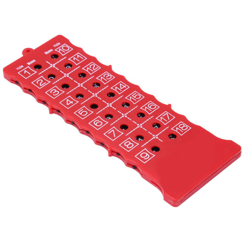 (Red Beads String) ABS Plastic Portable 18 Holes Golf Scoreboard Red Beads String 2