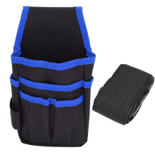 (Blue Edge) Oxford Cloth Tool Pouch Climbing Waist Bag Blue Edge