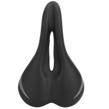 (Black) PU Leather Hollow Bike Saddle Folding Breathable (Black)