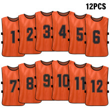 12 PCS Kids Soccer Pinnies Quick Drying Training Bibs