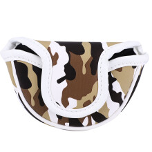 (Camouflage Brown) PU Leather Camo Golf Putter Head Cover Magnetic Waterproof Brown